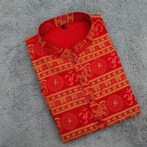 পূজা স্পেশাল স্ক্রিন প্রিন্ট কটন পাঞ্জাবি
