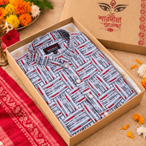 পূজা স্পেশাল স্ক্রিন প্রিন্ট কটন পাঞ্জাবি